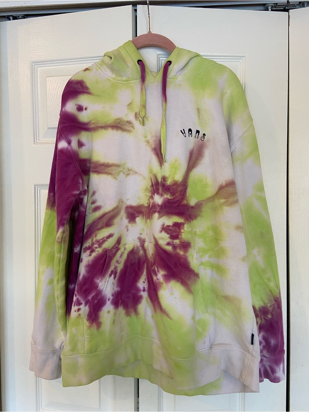 Vans Tie-Dye Zip-Up Sweater - Lime Green & Purple